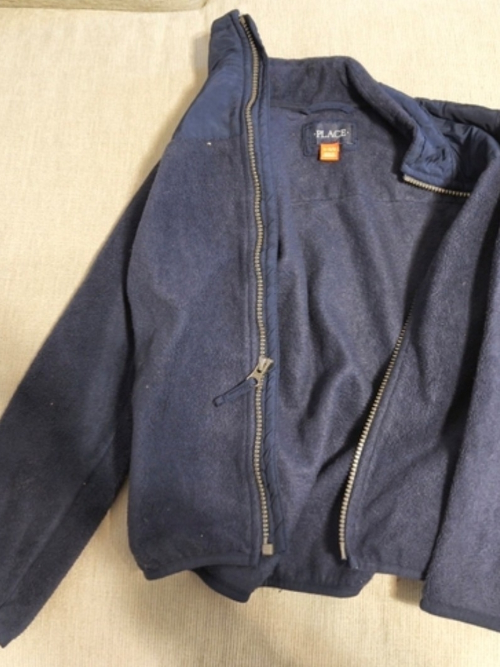 The Children's Place Navy Full-Zip Fleece Jacket Size 5/6